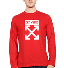 Load image into Gallery viewer, Off White Full Sleeves T-Shirt for Men-Red-Ektarfa.online

