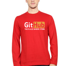 Load image into Gallery viewer, GitHub Full Sleeves T-Shirt for Men-Red-Ektarfa.online
