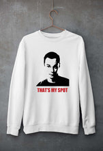 Load image into Gallery viewer, Sheldon Cooper That&#39;s My Spot Unisex Sweatshirt for Men/Women-S(40 Inches)-White-Ektarfa.online
