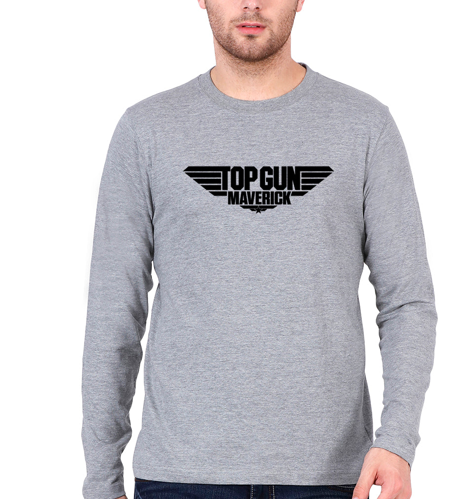 Top Gun Full Sleeves T-Shirt for Men-Grey Melange-Ektarfa.online