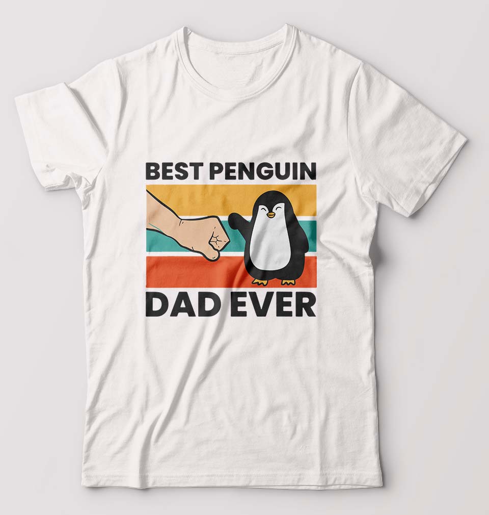 Penguin Dad T-Shirt for Men-White-Ektarfa.online