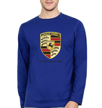Load image into Gallery viewer, Porsche Logo Full Sleeves T-Shirt for Men-Royal Blue-Ektarfa.online
