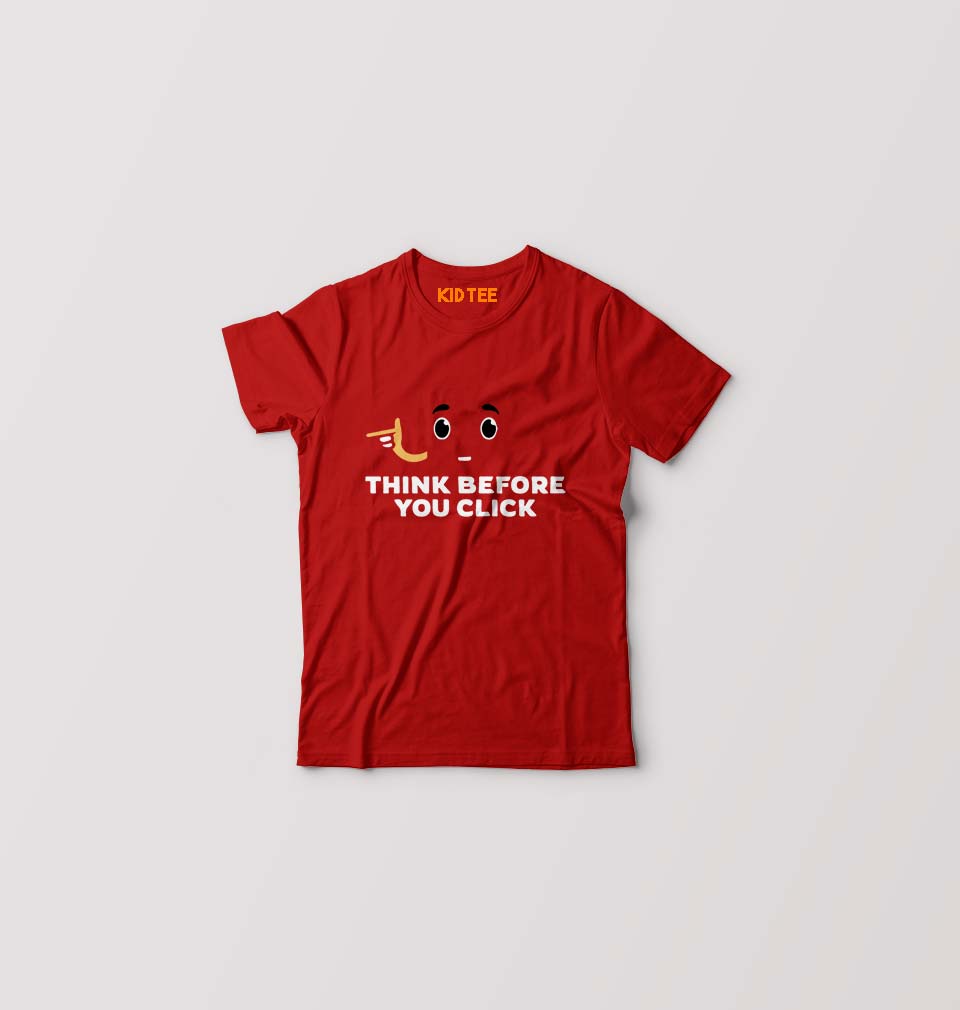 Cyber Security Kids T-Shirt for Boy/Girl-Red-Ektarfa.online