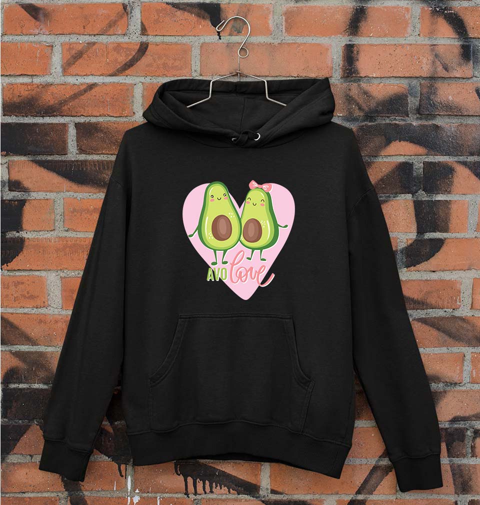 Avocado Love Unisex Hoodie for Men/Women-S(40 Inches)-Black-Ektarfa.online