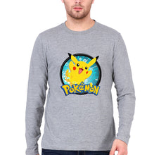 Load image into Gallery viewer, Pokémon Full Sleeves T-Shirt for Men-S(38 Inches)-Grey Melange-Ektarfa.online
