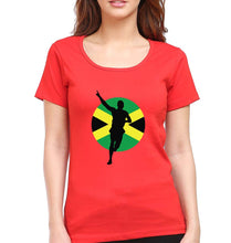Load image into Gallery viewer, Usain Bolt T-Shirt for Women-Red-Ektarfa.online

