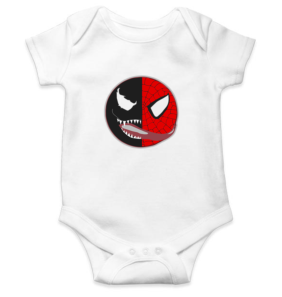 Venom VS Spiderman Kids Romper Kids Romper For Baby Boy/Girl-0-5 Months(18 Inches)-White-Ektarfa.online