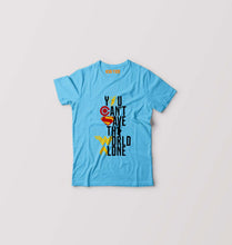 Load image into Gallery viewer, You Can&#39;t Save The World Alone Justice League Kids T-Shirt for Boy/Girl-Light Blue-Ektarfa.online
