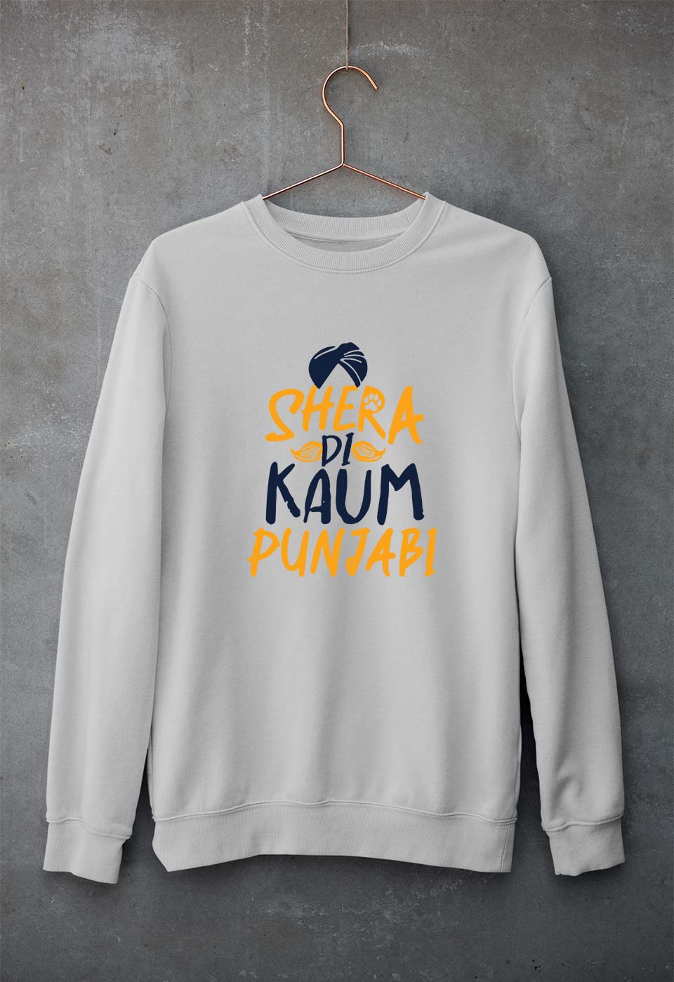 Punjabi Unisex Sweatshirt for Men/Women-Grey Melange-Ektarfa.online