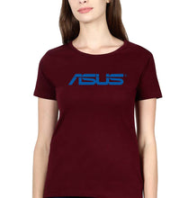 Load image into Gallery viewer, Asus T-Shirt for Women-XS(32 Inches)-Maroon-Ektarfa.online
