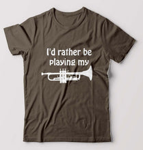 Load image into Gallery viewer, Trumpet Love T-Shirt for Men-Olive Green-Ektarfa.online
