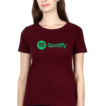Load image into Gallery viewer, Spotify T-Shirt for Women-Maroon-Ektarfa.online
