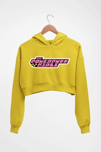 Powerpuff Girls Crop HOODIE FOR WOMEN-Mustard Yellow-Ektarfa.online