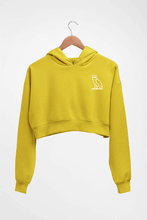 Load image into Gallery viewer, OVO Logo Crop HOODIE FOR WOMEN-Mustard Yellow-Ektarfa.online
