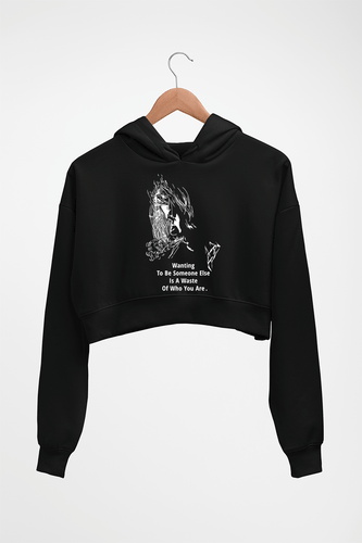 Kurt Cobain Crop HOODIE FOR WOMEN-Black-Ektarfa.online