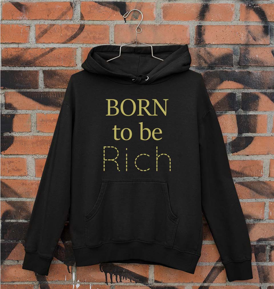 Born To be Rich Unisex Hoodie for Men/Women-S(40 Inches)-Black-Ektarfa.online