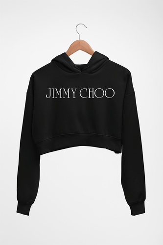 Jimmy Choo Crop HOODIE FOR WOMEN-Black-Ektarfa.online