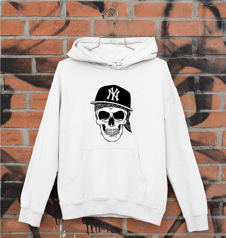Hip Hop Skull NY Unisex Hoodie for Men/Women-White-Ektarfa.online