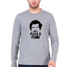 Load image into Gallery viewer, Narcos Plata O Plomo Full Sleeves T-Shirt for Men-Grey Melange-Ektarfa.online

