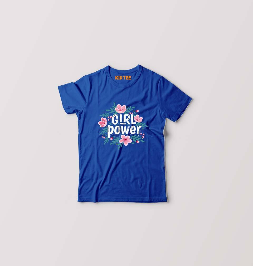 Feminist Girl Power Kids T-Shirt for Boy/Girl-0-1 Year(20 Inches)-Royal Blue-Ektarfa.online