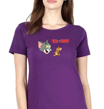 Load image into Gallery viewer, Tom and Jerry T-Shirt for Women-XS(32 Inches)-Purple-Ektarfa.online
