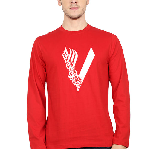 Vikings Full Sleeves T-Shirt for Men-Red-Ektarfa.online