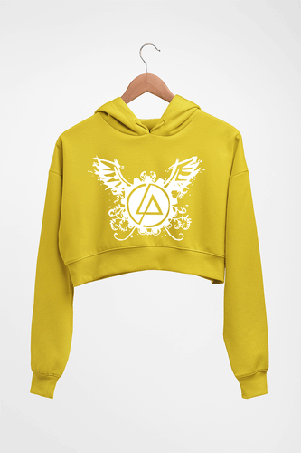 Linkin Park Crop HOODIE FOR WOMEN-Mustard Yellow-Ektarfa.online