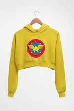 Load image into Gallery viewer, Wonder Woman Superhero Crop HOODIE FOR WOMEN-Mustard Yellow-Ektarfa.online

