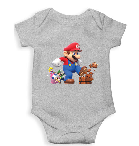 Mario Kids Romper For Baby Boy/Girl-0-5 Months(18 Inches)-Grey-Ektarfa.online