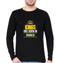 Load image into Gallery viewer, Kings Are Born In March Full Sleeves T-Shirt for Men-Black-Ektarfa.online
