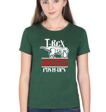 Load image into Gallery viewer, T-Rex Gym Funny T-Shirt for Women-XS(32 Inches)-Dark Green-Ektarfa.online
