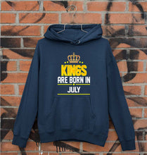 Load image into Gallery viewer, Kings Are Born In July Unisex Hoodie for Men/Women-S(40 Inches)-Navy Blue-Ektarfa.online
