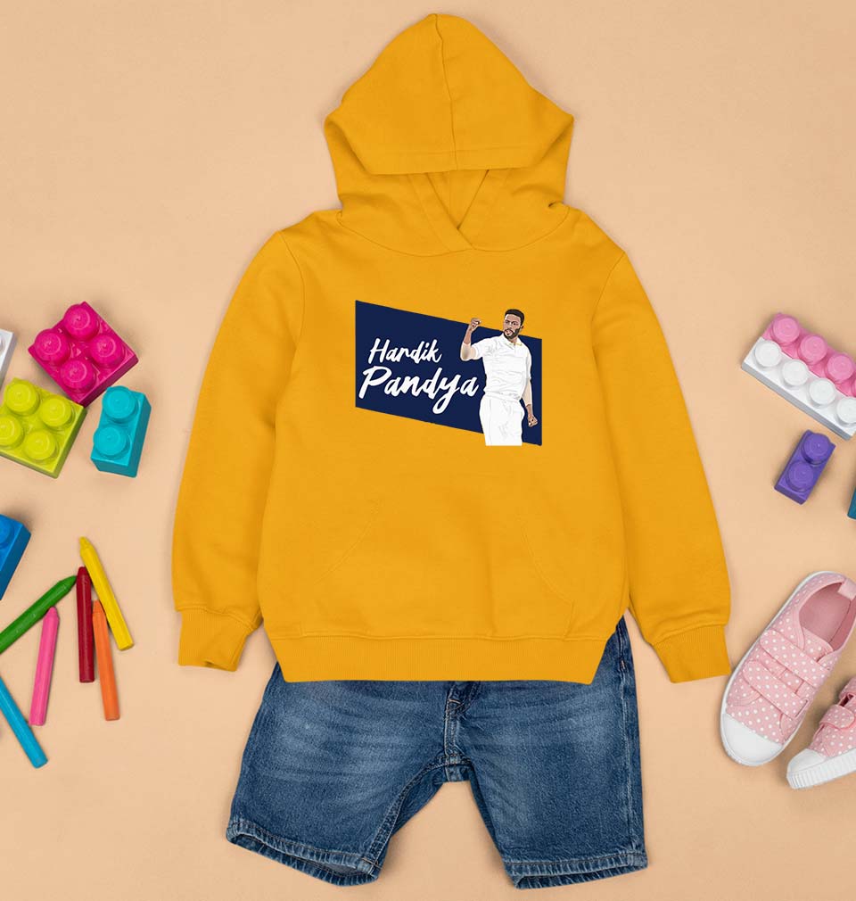 Hardik Pandya Kids Hoodie for Boy/Girl-Mustard Yellow-Ektarfa.online