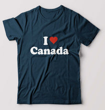 Load image into Gallery viewer, I Love Canada T-Shirt for Men-Petrol Blue-Ektarfa.online
