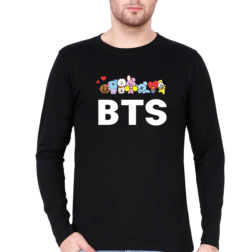 BTS Full Sleeves T-Shirt for Men-Black-Ektarfa.online
