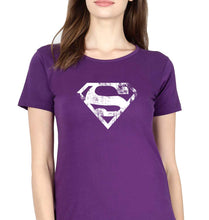 Load image into Gallery viewer, Superman Superhero T-Shirt for Women-Purple-Ektarfa.online

