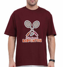 Load image into Gallery viewer, Badminton Oversized T-Shirt for Men-Maroon-Ektarfa.online
