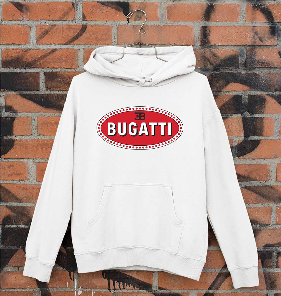 Bugatti Unisex Hoodie for Men/Women-White-Ektarfa.online