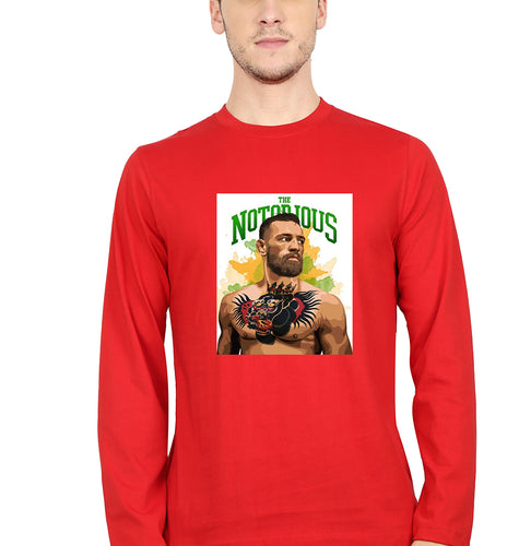 Conor McGregor UFC MMA Full Sleeves T-Shirt for Men-Red-Ektarfa.online