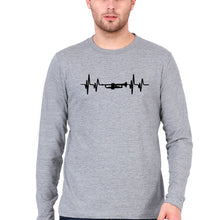 Load image into Gallery viewer, Trumpet Love Full Sleeves T-Shirt for Men-Grey Melange-Ektarfa.online
