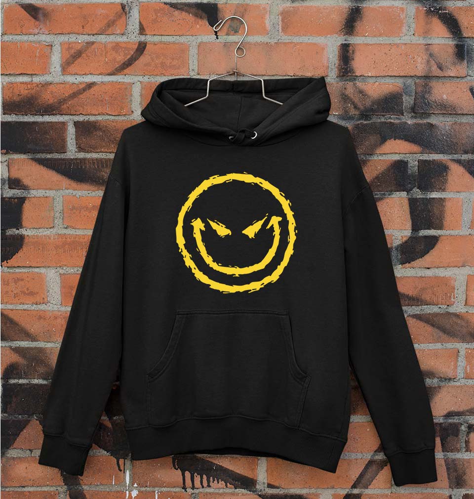 Evil Smile Emoji Unisex Hoodie for Men/Women-S(40 Inches)-Black-Ektarfa.online
