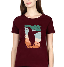 Load image into Gallery viewer, Penguin T-Shirt for Women-Maroon-Ektarfa.online
