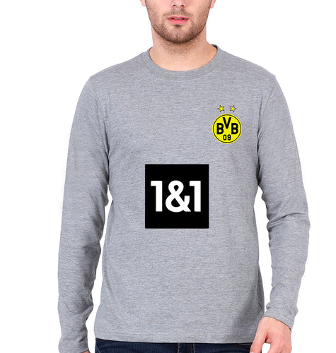 Borussia Dortmund 2021-22 Full Sleeves T-Shirt for Men-Grey Melange-Ektarfa.online