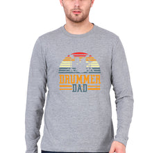 Load image into Gallery viewer, Drummer Dad Full Sleeves T-Shirt for Men-Grey Melange-Ektarfa.online
