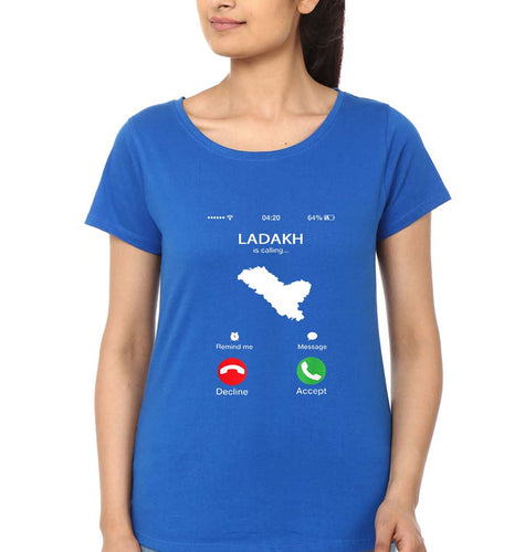 Ladakh Calling T-Shirt for Women-Royal Blue-Ektarfa.online