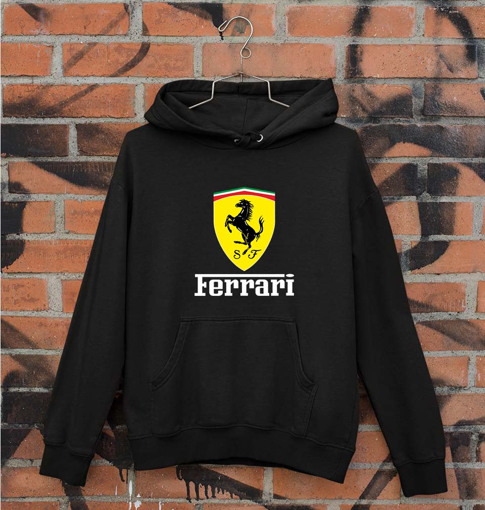 Ferrari Unisex Hoodie for Men/Women-S(40 Inches)-Black-Ektarfa.online