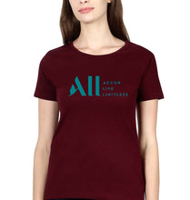 Load image into Gallery viewer, ACCOR LIVE LIMITLESS (ALL) T-Shirt for Women-Maroon-Ektarfa.online
