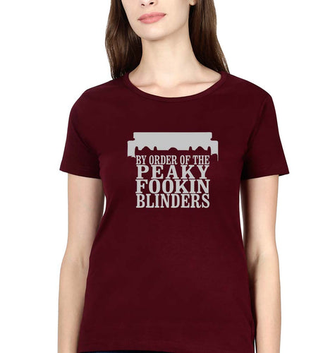 Peaky Blinders T-Shirt for Women-Maroon-Ektarfa.online