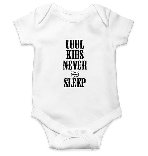 Cool Kids Never Sleep Kids Romper For Baby Boy/Girl-0-5 Months(18 Inches)-White-Ektarfa.online