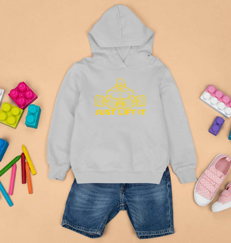 Gym Lift Kids Hoodie for Boy/Girl-Grey-Ektarfa.online